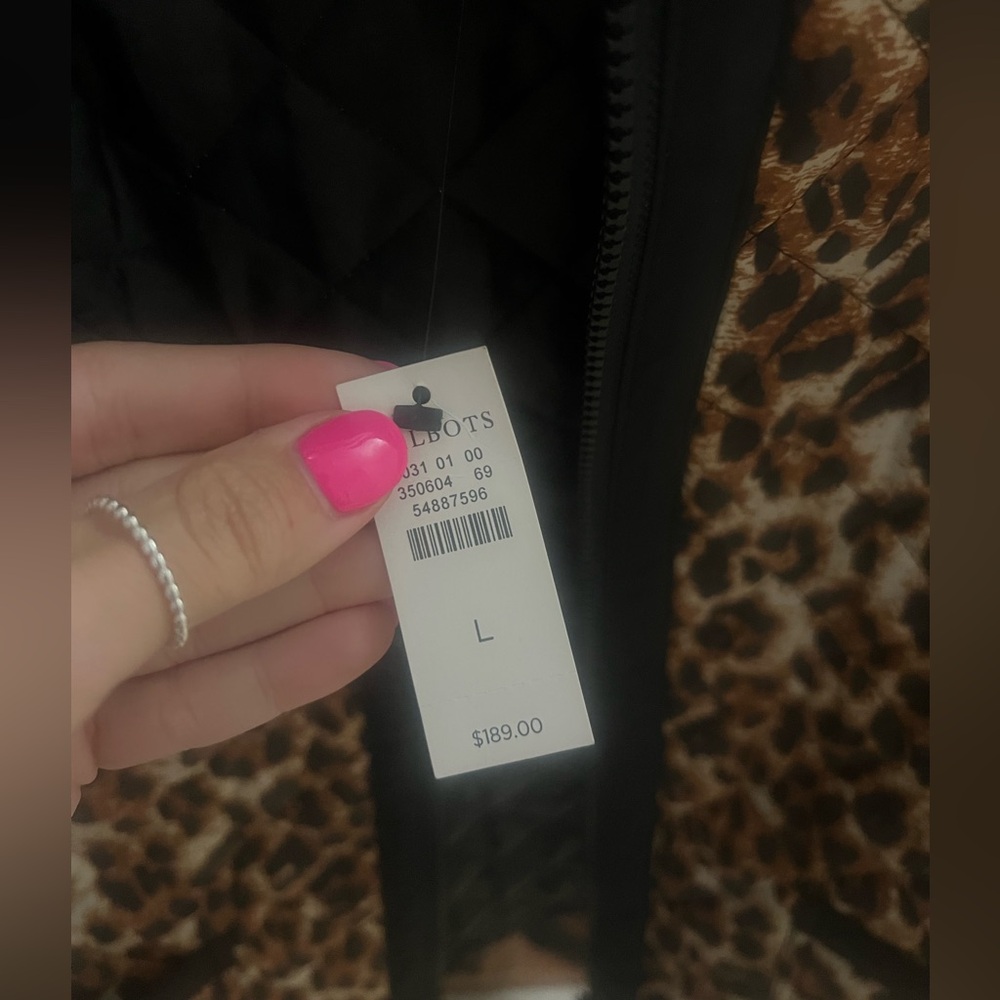 Talbots cheetah/leopard print quilted jacket - Picture 2 of 4